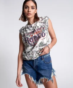 Denim Shorts|ONE TEASPOON Rodeo Blue Frankies Long Length Denim Shorts