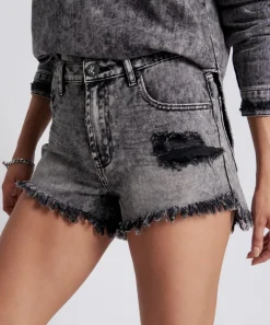 Denim Shorts|ONE TEASPOON Rodeo Grey Bonita High Waist Denim Shorts