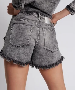 Denim Shorts|ONE TEASPOON Rodeo Grey Bonita High Waist Denim Shorts