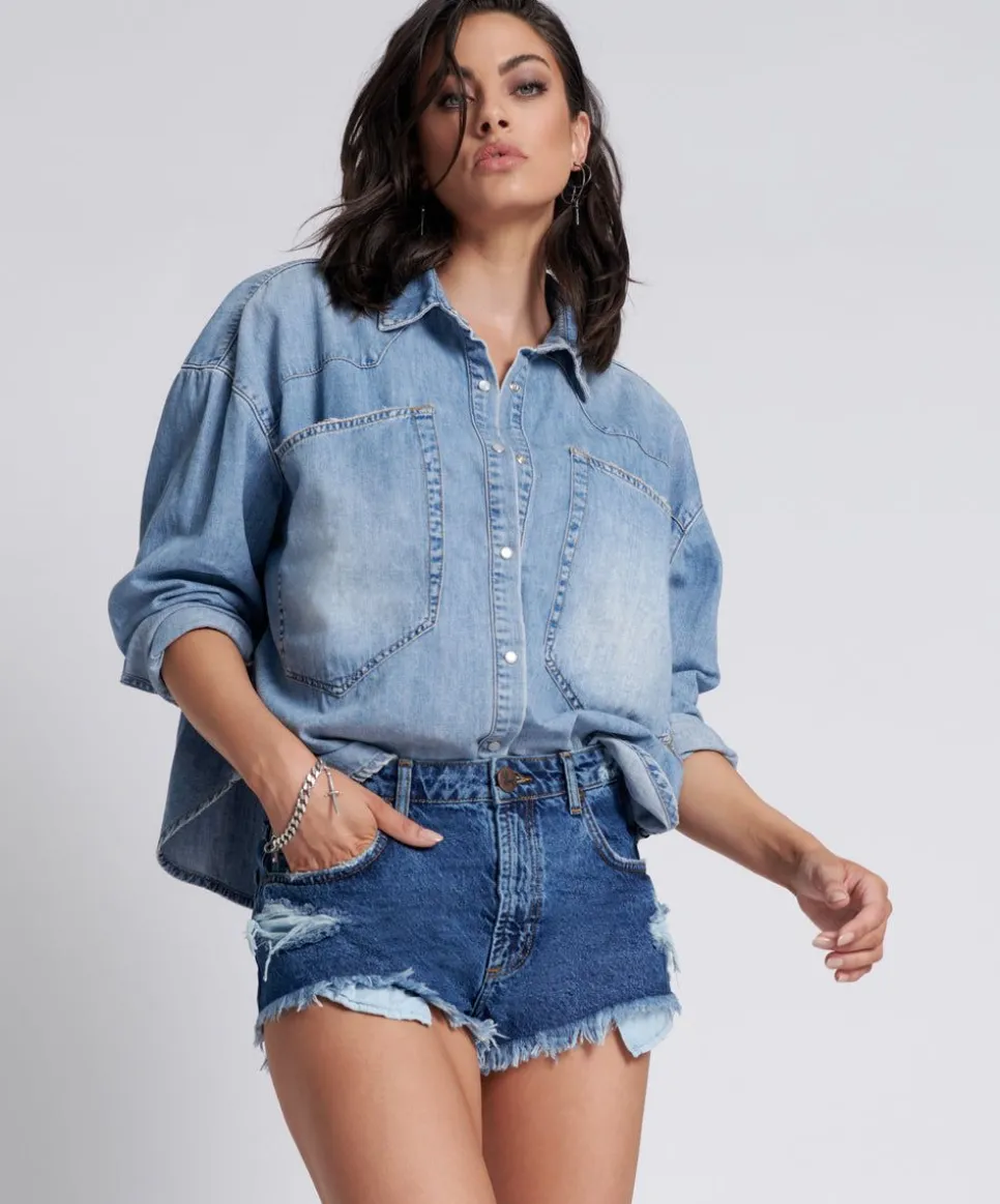 Denim Shorts|ONE TEASPOON Rosewood The One Fitted Cheeky Denim Shorts