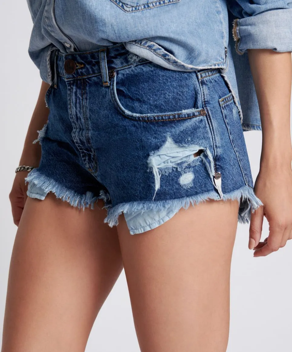 Denim Shorts|ONE TEASPOON Rosewood The One Fitted Cheeky Denim Shorts