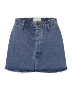 Denim Skirts|ONE TEASPOON Rosewood Vanguard Mid Rise Relaxed Denim Mini Skirt