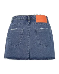 Denim Skirts|ONE TEASPOON Rosewood Vanguard Mid Rise Relaxed Denim Mini Skirt