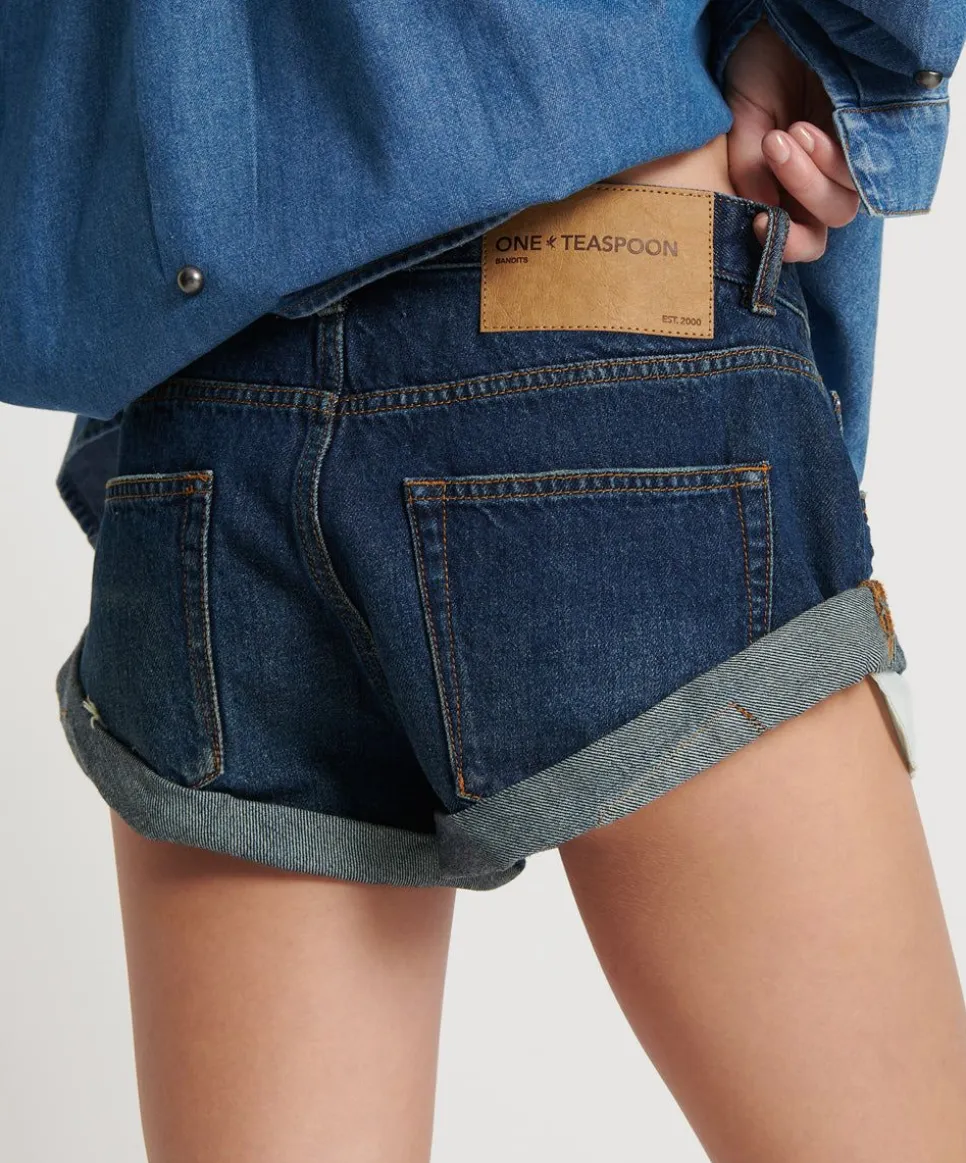 Denim Shorts|ONE TEASPOON Royal Blue Bandits Low Waist Denim Shorts