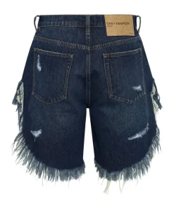 Denim Shorts|ONE TEASPOON Royal Blue Frankies Long Length Denim Shorts