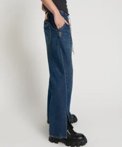 Denim Jeans|ONE TEASPOON Royal Blue Roadhouse Wide Leg Drawstring Jeans
