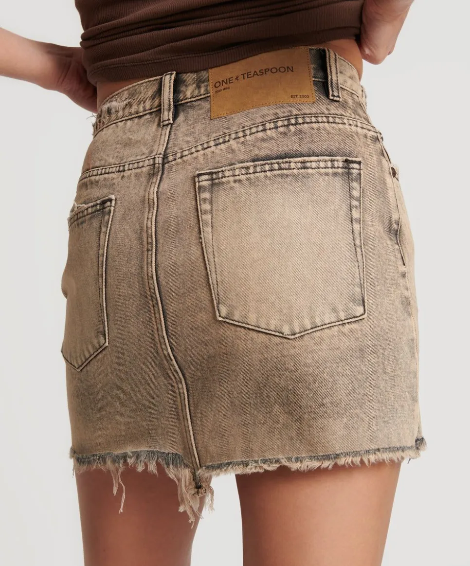 Denim Skirts|ONE TEASPOON Rust 2020 High Waist Denim Mini Skirt