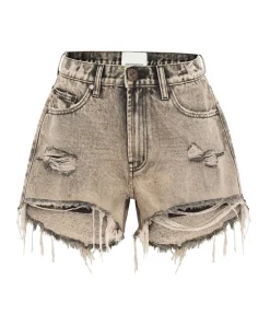 Denim Shorts|ONE TEASPOON Rust Truckers Mid Waist Relaxed Shorts