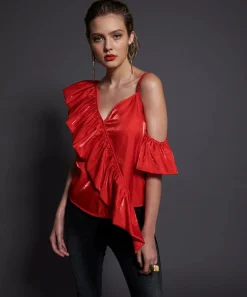 Tops|ONE TEASPOON 80S Red Ashley Top