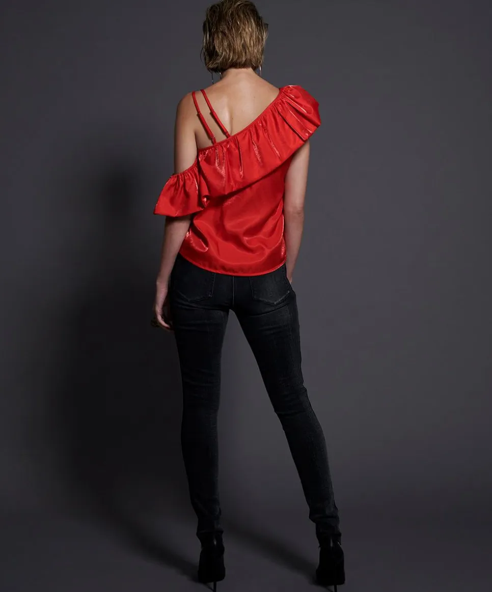 Tops|ONE TEASPOON 80S Red Ashley Top