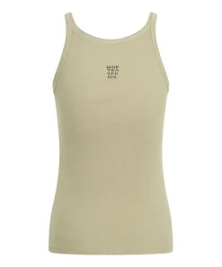 Tees & Tanks|ONE TEASPOON Sage Green Bamboo Logo Singlet