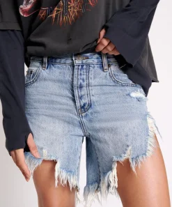 Denim Shorts|ONE TEASPOON Salty Dog Frankies Long Length Denim Shorts