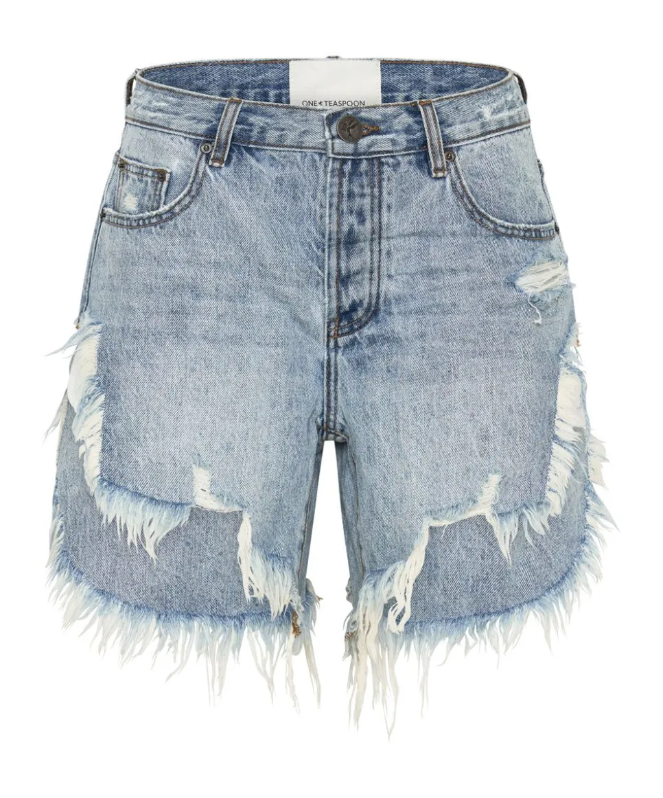 Denim Shorts|ONE TEASPOON Salty Dog Frankies Long Length Denim Shorts