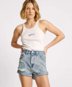 Denim Shorts|ONE TEASPOON Salty Dog Icon Bandits High Waist Denim Shorts