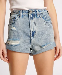 Denim Shorts|ONE TEASPOON Salty Dog Icon Bandits High Waist Denim Shorts