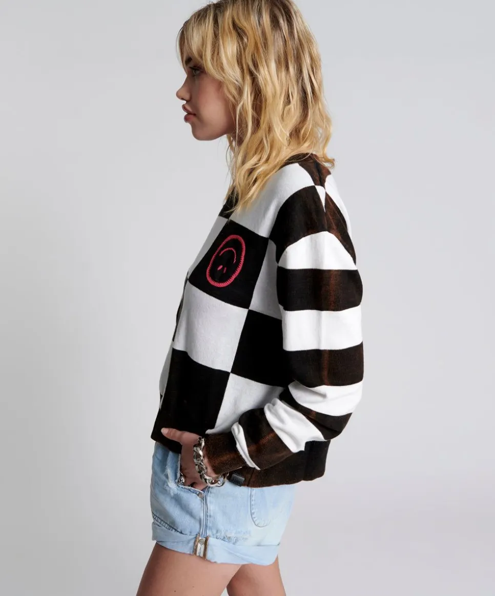 Knitwear|ONE TEASPOON Scoreboard Smiley Knit Sweater