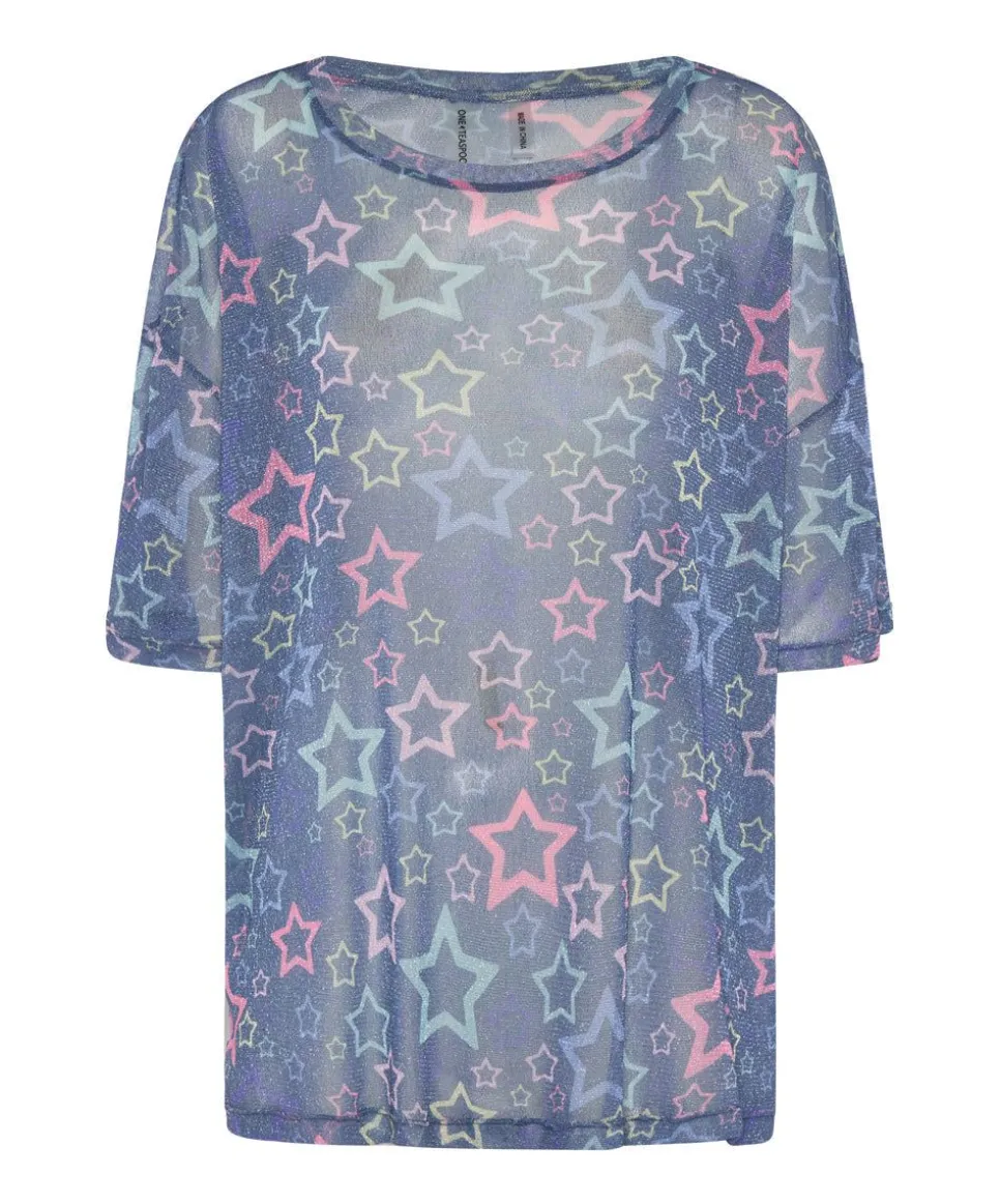 Tees & Tanks|ONE TEASPOON Sensory Star Oversized Mesh Tee