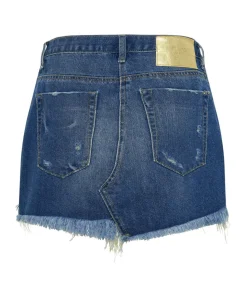 Denim Skirts|ONE TEASPOON Shredded Gold Junkyard Denim Skirt