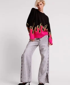 Denim Jeans|ONE TEASPOON Slate Acid Roadhouse Wide Leg Drawstring Jeans