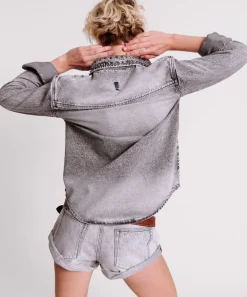 Shirts|ONE TEASPOON Slate Acid Studded Denim Shirt