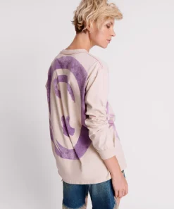 Graphic Tees|ONE TEASPOON Smiley Violet Long Sleeve Tee