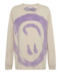 Graphic Tees|ONE TEASPOON Smiley Violet Long Sleeve Tee