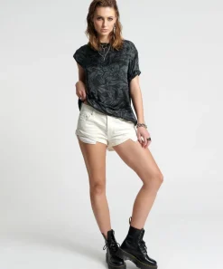 Denim Shorts|ONE TEASPOON Soft White Bandits Low Waist Denim Shorts