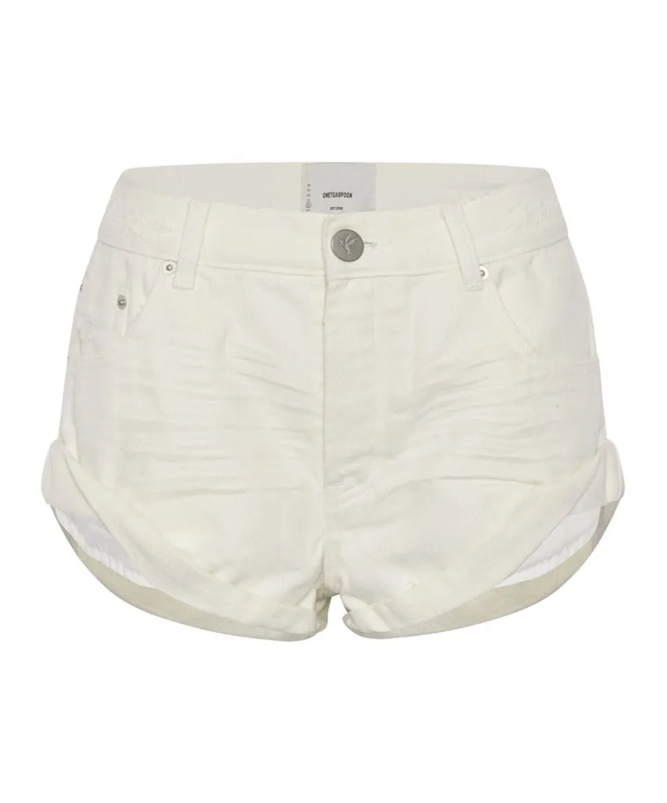 Denim Shorts|ONE TEASPOON Soft White Bandits Low Waist Denim Shorts