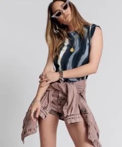 Organic Tees|ONE TEASPOON Solar Storm Hand Printed Organic Crew Tee