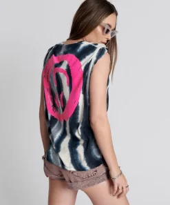 Organic Tees|ONE TEASPOON Solar Storm Hand Printed Organic Crew Tee