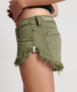 Denim Shorts|ONE TEASPOON St Khaki Dukes Low Waist Denim Shorts