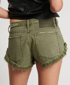 Denim Shorts|ONE TEASPOON St Khaki Dukes Low Waist Denim Shorts