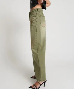 Denim Jeans|ONE TEASPOON St Khaki Jackson Mid Waist Wide Leg Jeans