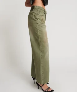Denim Jeans|ONE TEASPOON St Khaki Jackson Mid Waist Wide Leg Jeans