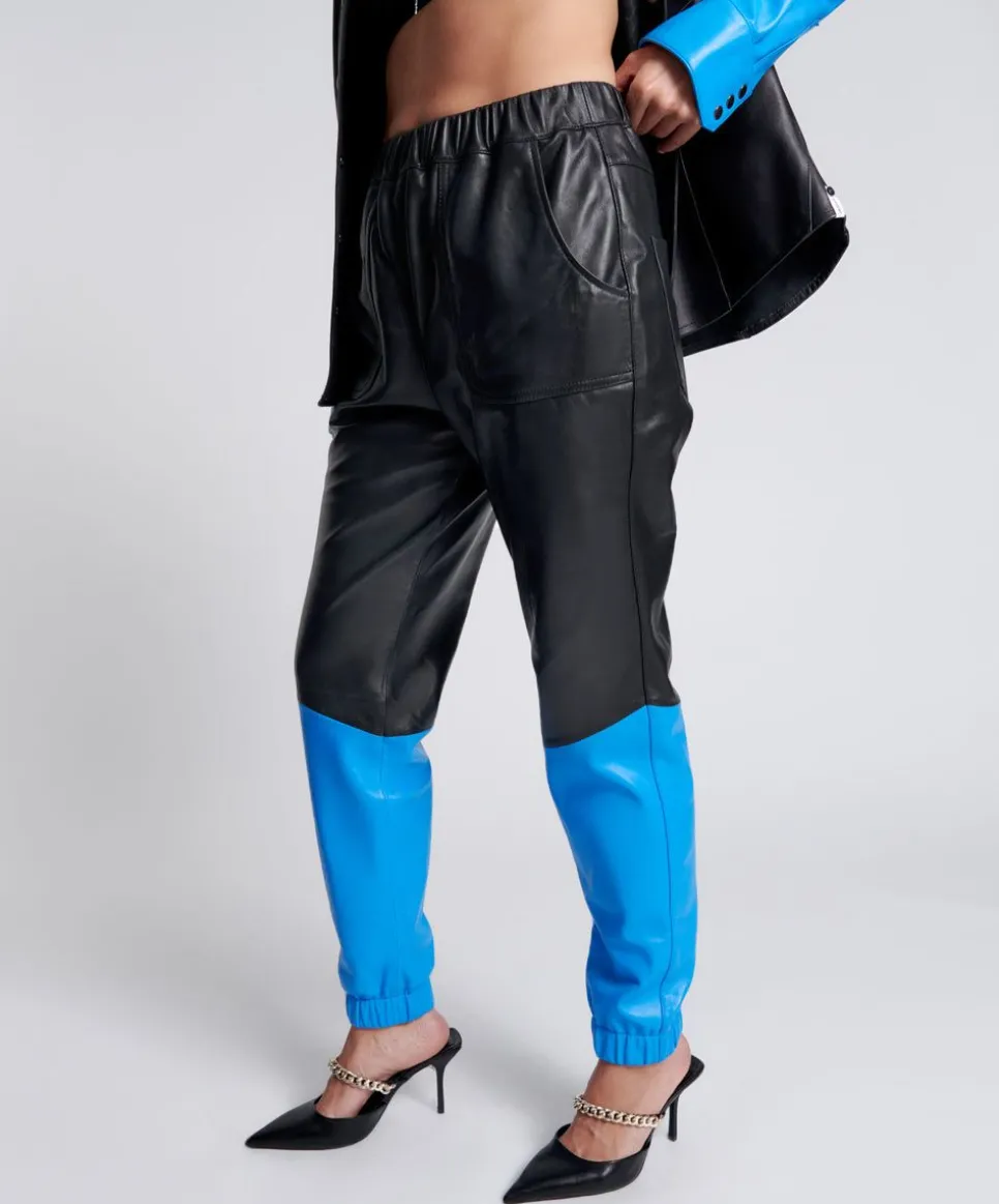 Bottoms|ONE TEASPOON Stand By Leather Track Pants