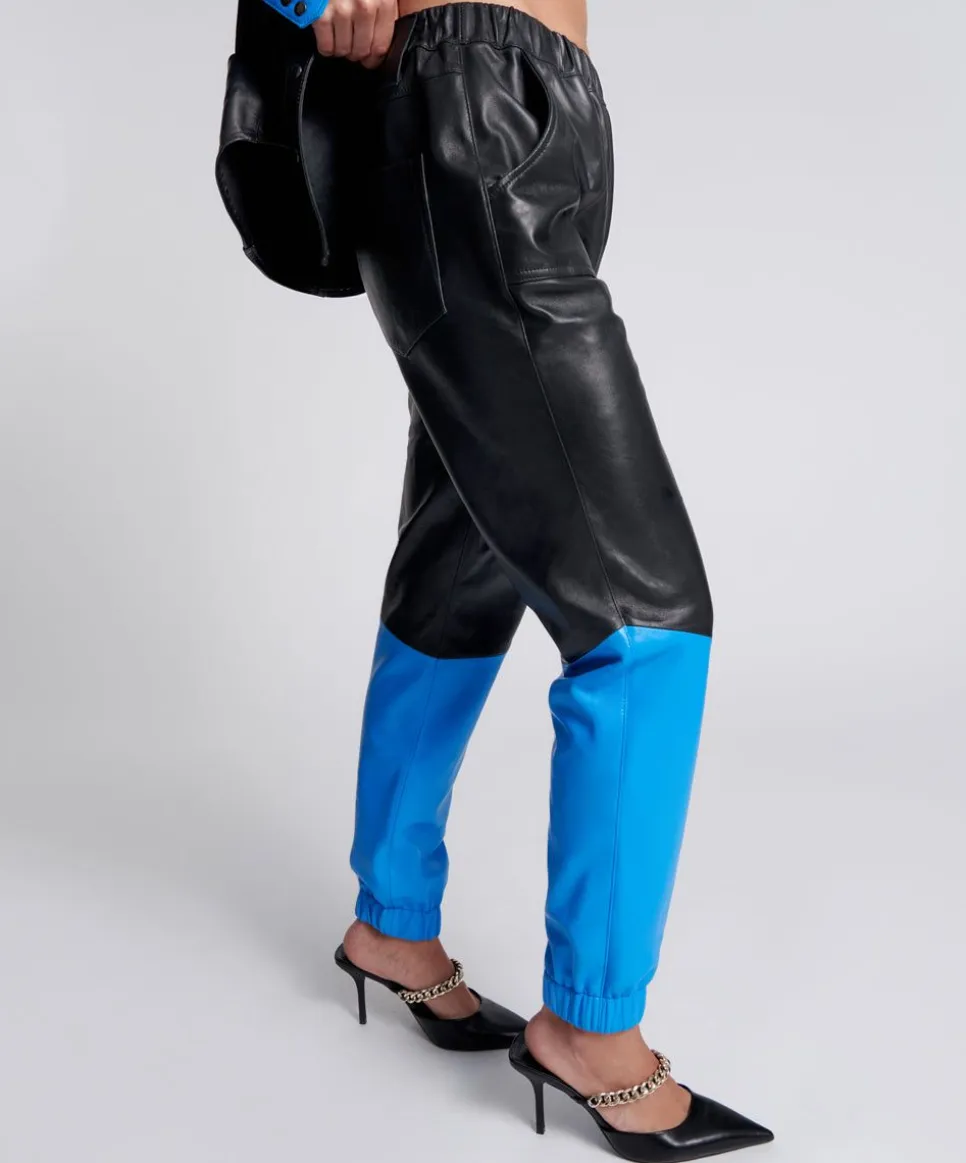 Bottoms|ONE TEASPOON Stand By Leather Track Pants