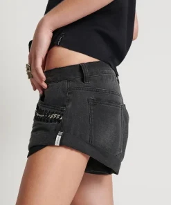 Denim Shorts|ONE TEASPOON Storm Grey Bandits Low Waist Denim Shorts