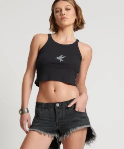 Denim Shorts|ONE TEASPOON Storm Grey Bonitas Low Waist Denim Shorts