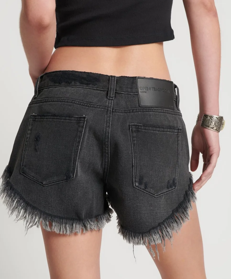 Denim Shorts|ONE TEASPOON Storm Grey Bonitas Low Waist Denim Shorts