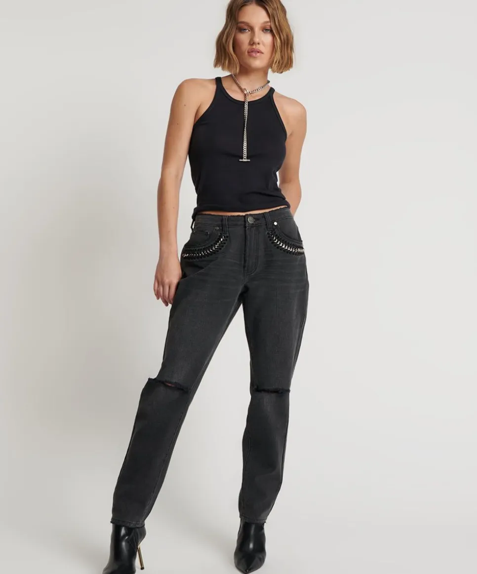 Denim Jeans|ONE TEASPOON Storm Grey 1982S Mid Waist Balloon Jeans
