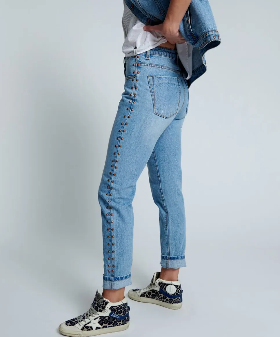 Denim Jeans|ONE TEASPOON Studded High Waist Awesome Baggies Denim Jeans
