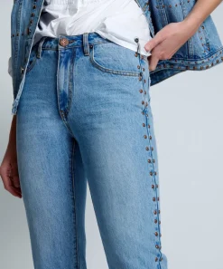 Denim Jeans|ONE TEASPOON Studded High Waist Awesome Baggies Denim Jeans