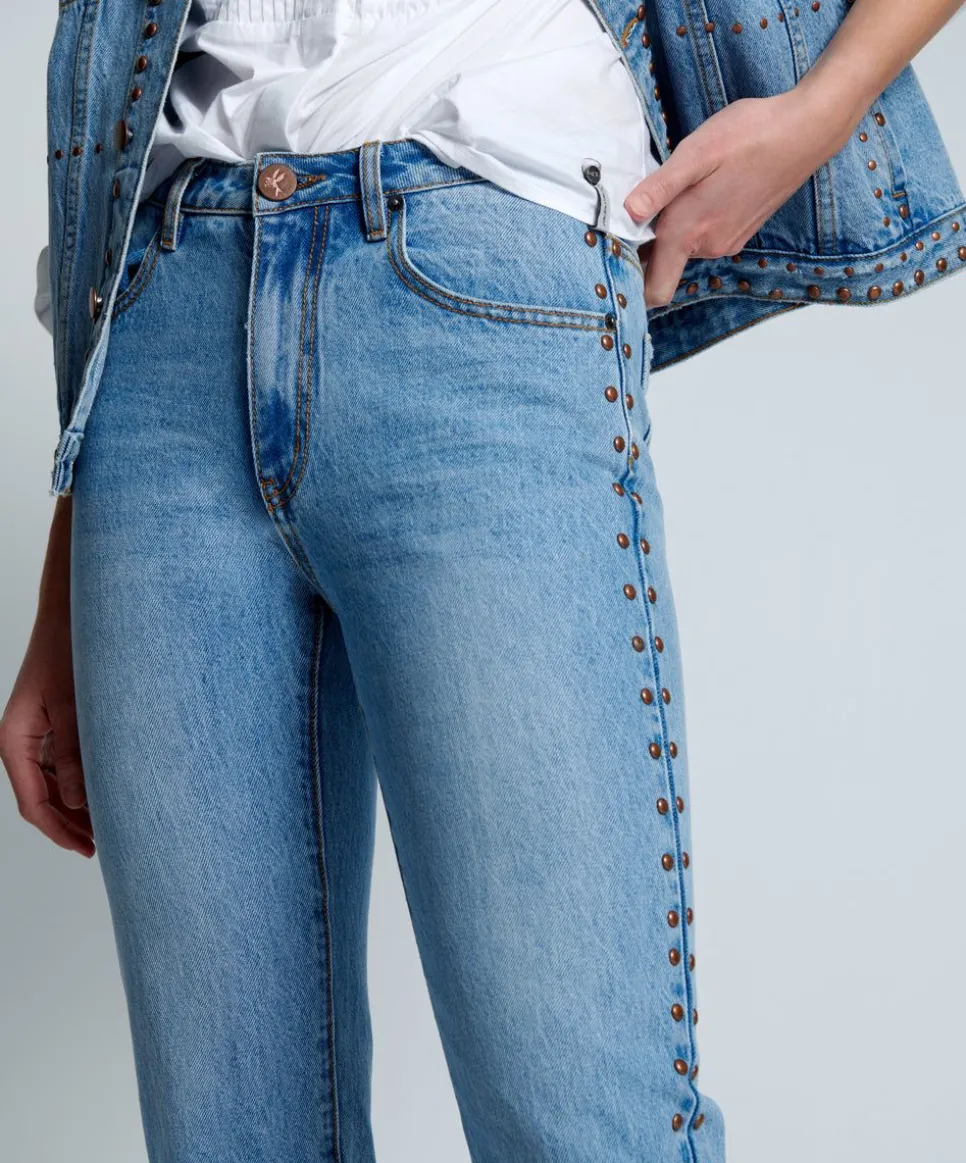 Denim Jeans|ONE TEASPOON Studded High Waist Awesome Baggies Denim Jeans