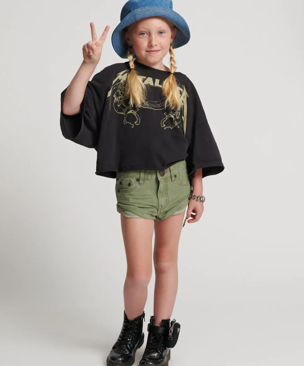 Clothing|ONE TEASPOON Super Khaki Kids Bandit Denim Shorts