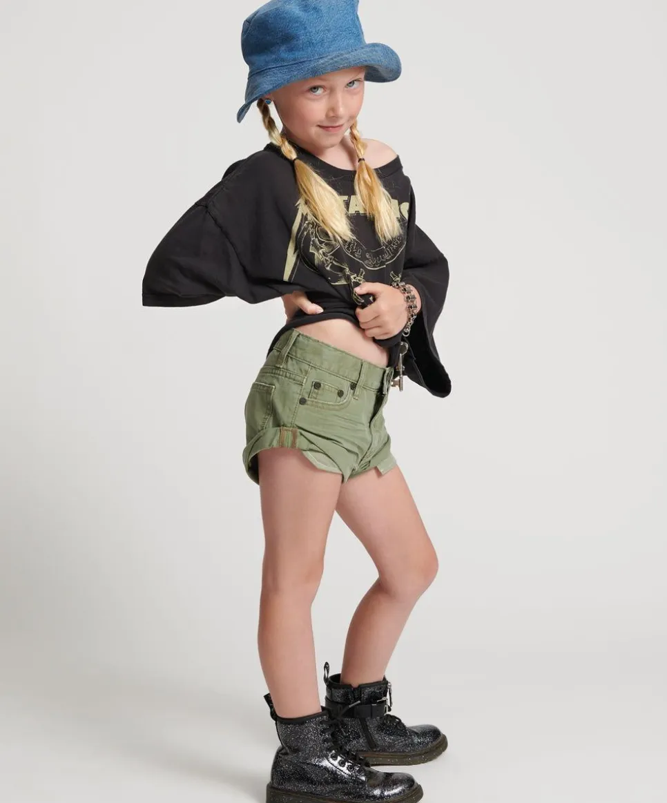Clothing|ONE TEASPOON Super Khaki Kids Bandit Denim Shorts