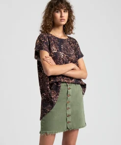 Denim Skirts|ONE TEASPOON Super Khaki Viper High Waist Skirt