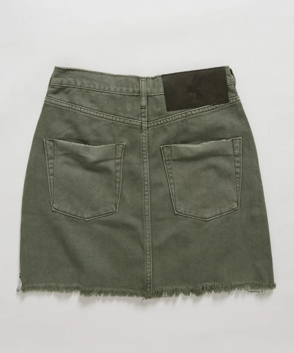 Denim Skirts|ONE TEASPOON Super Khaki Viper High Waist Skirt