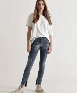 Denim Jeans|ONE TEASPOON Superstar Blue Hoodlums Mid Rise Skinny Jeans