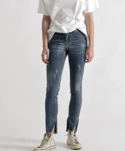 Denim Jeans|ONE TEASPOON Superstar Blue Hoodlums Mid Rise Skinny Jeans
