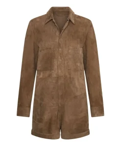 Denim Jumpsuits|ONE TEASPOON Tan Suede Prophecy Jumpsuit